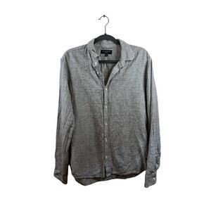 Banana Republic Men's Grey Button Down Top Size Large